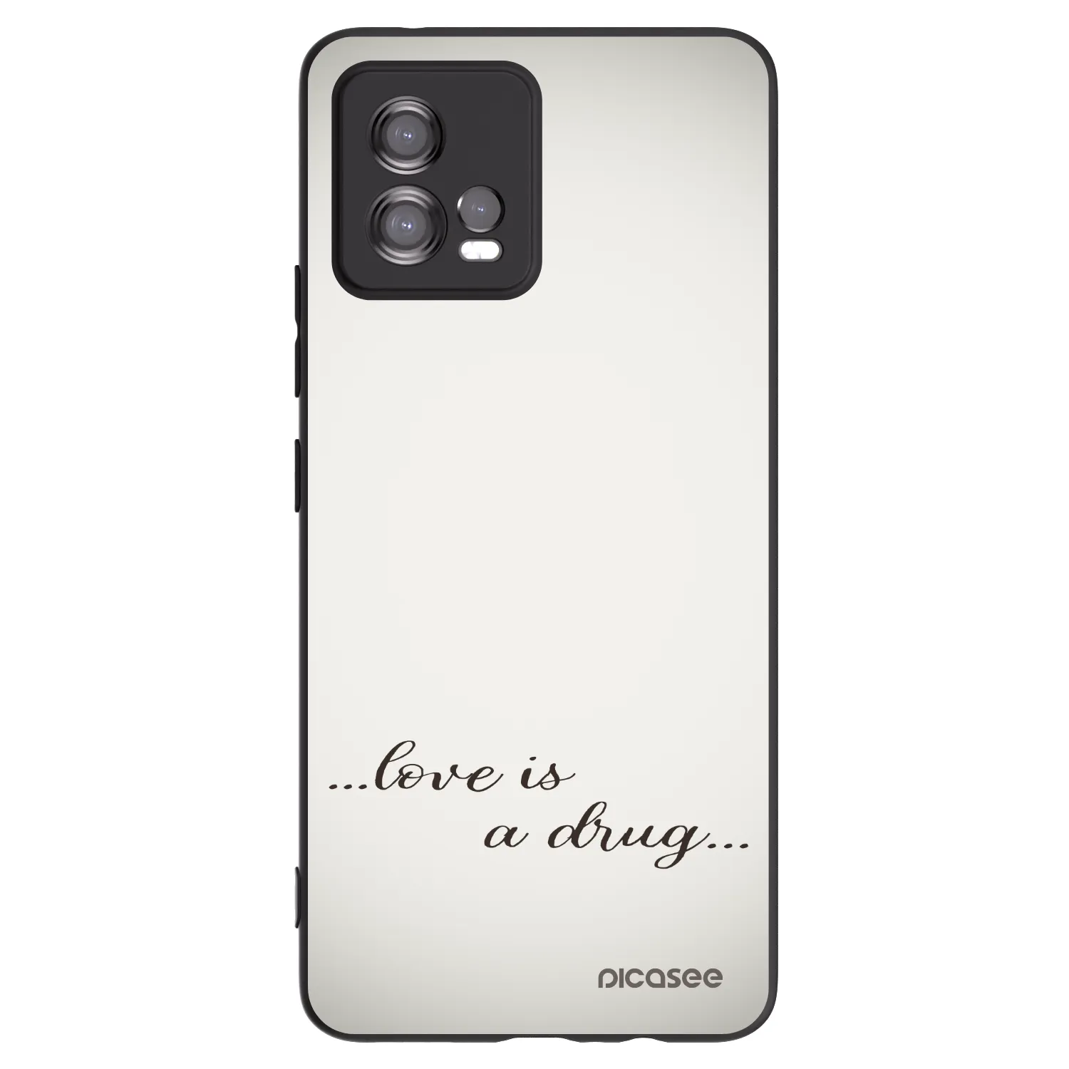Picasee crna silikonska maskica za Motorola Moto G72 - Love is a drug