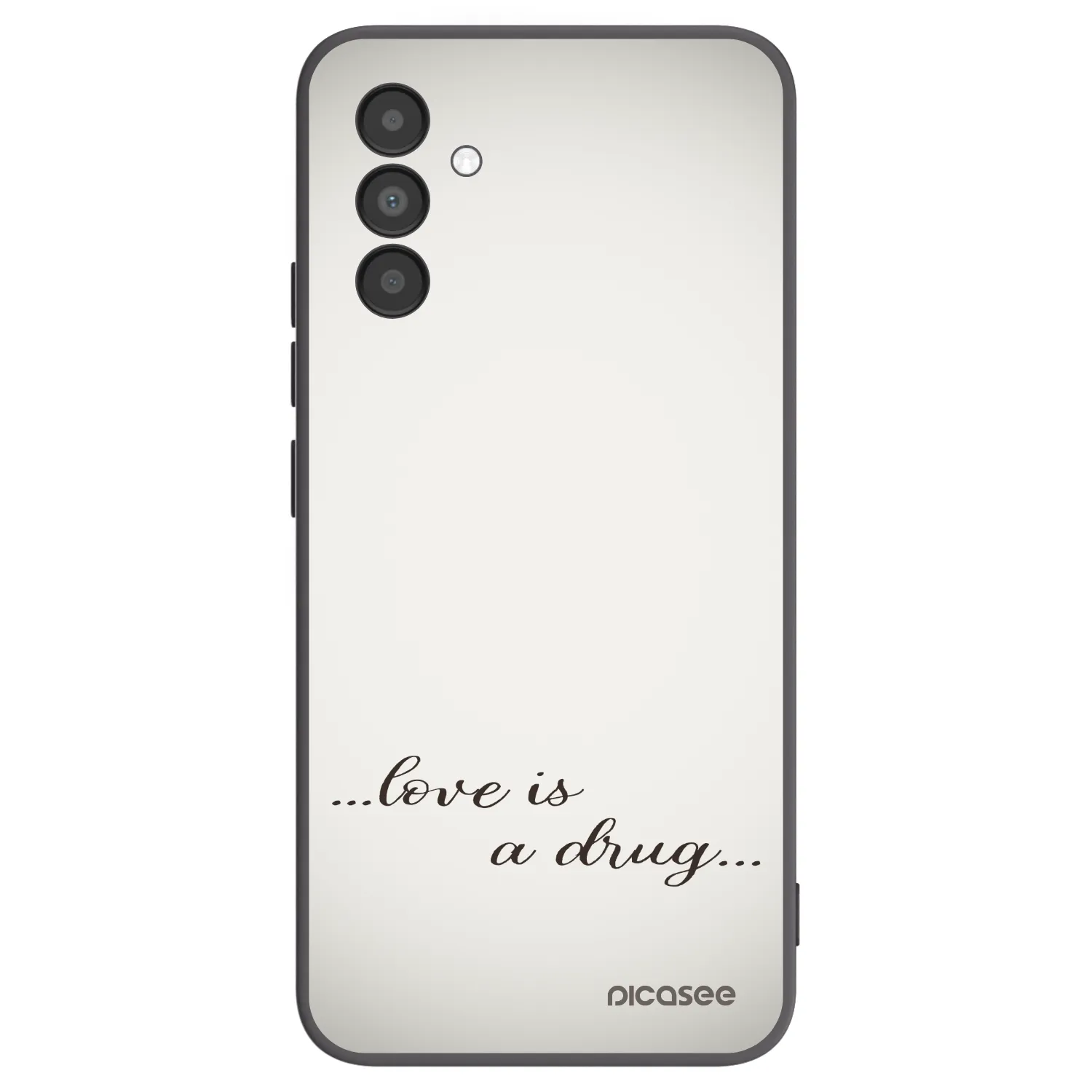 Picasee crna silikonska maskica za Samsung Galaxy A04s A047F - Love is a drug