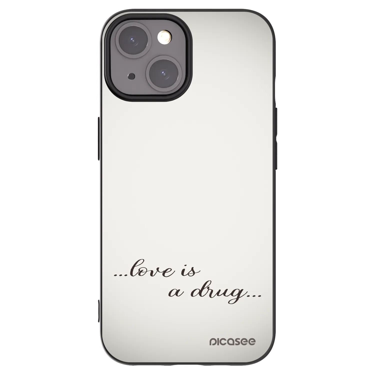 Picasee crna silikonska maskica za Apple iPhone 15 - Love is a drug