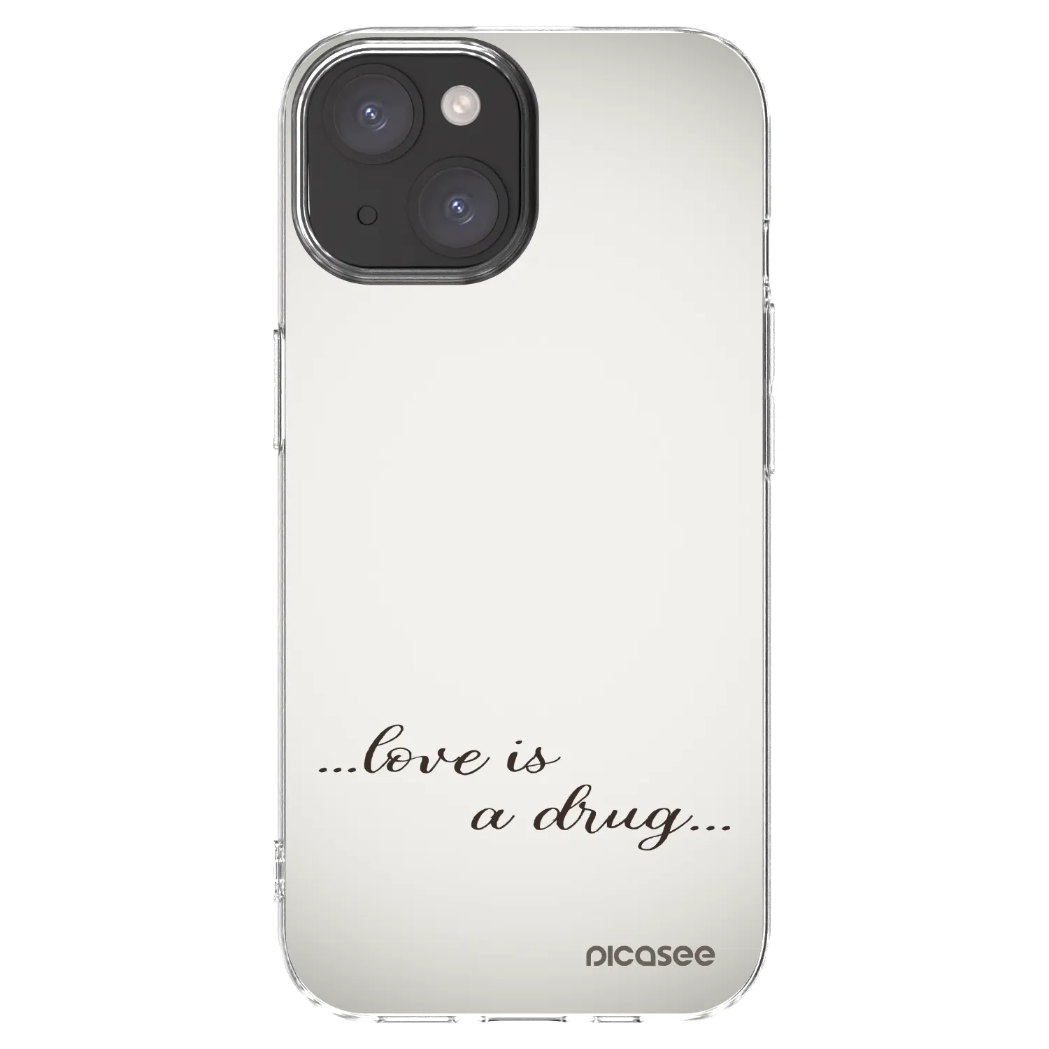 Picasee silikonska prozirna maskica za Apple iPhone 15 - Love is a drug