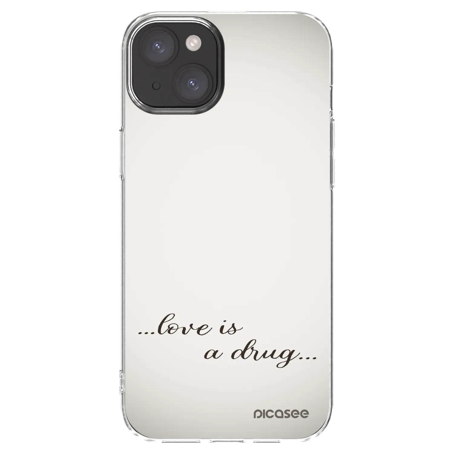 Picasee silikonska prozirna maskica za Apple iPhone 15 Plus - Love is a drug