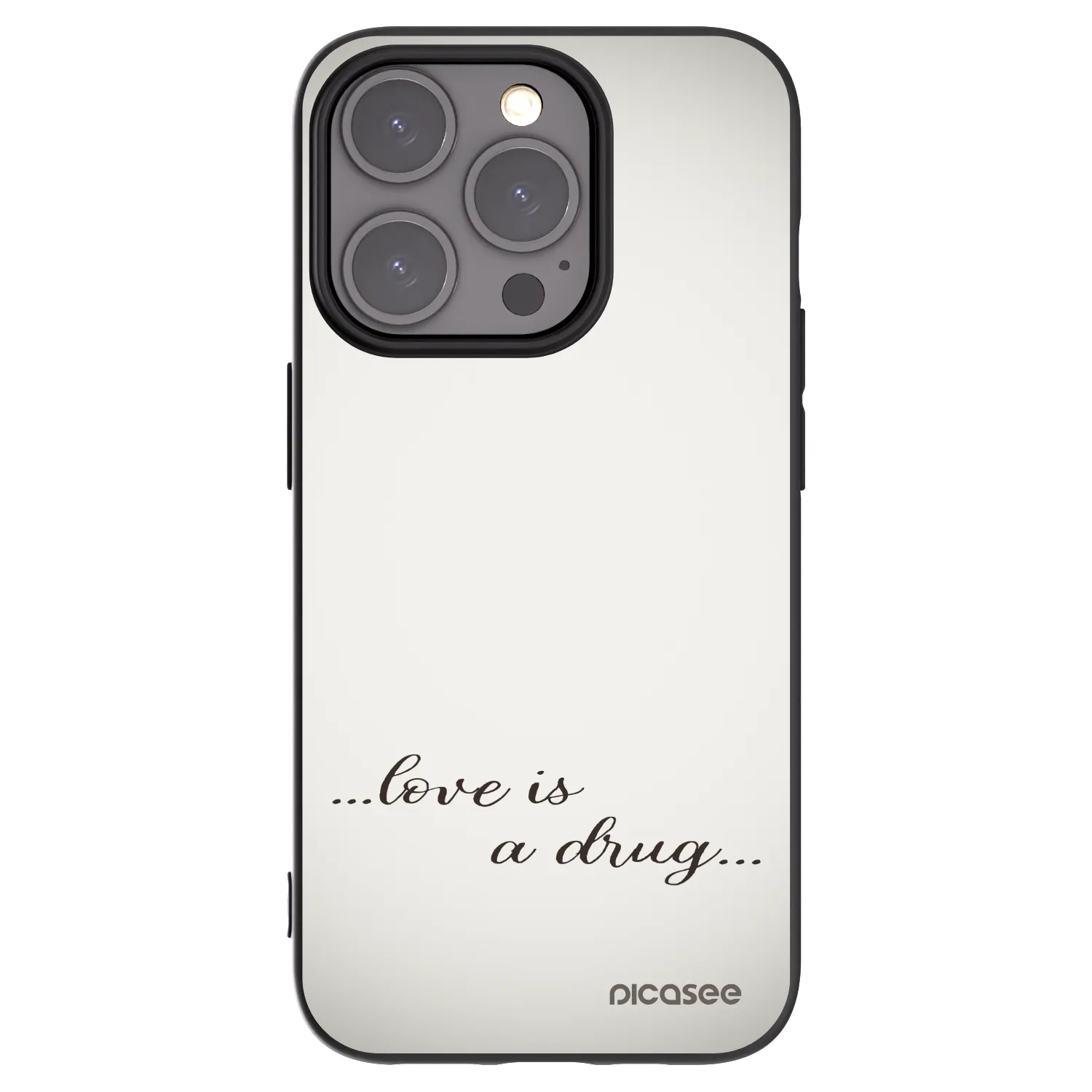 Picasee crna silikonska maskica za Apple iPhone 15 Pro - Love is a drug