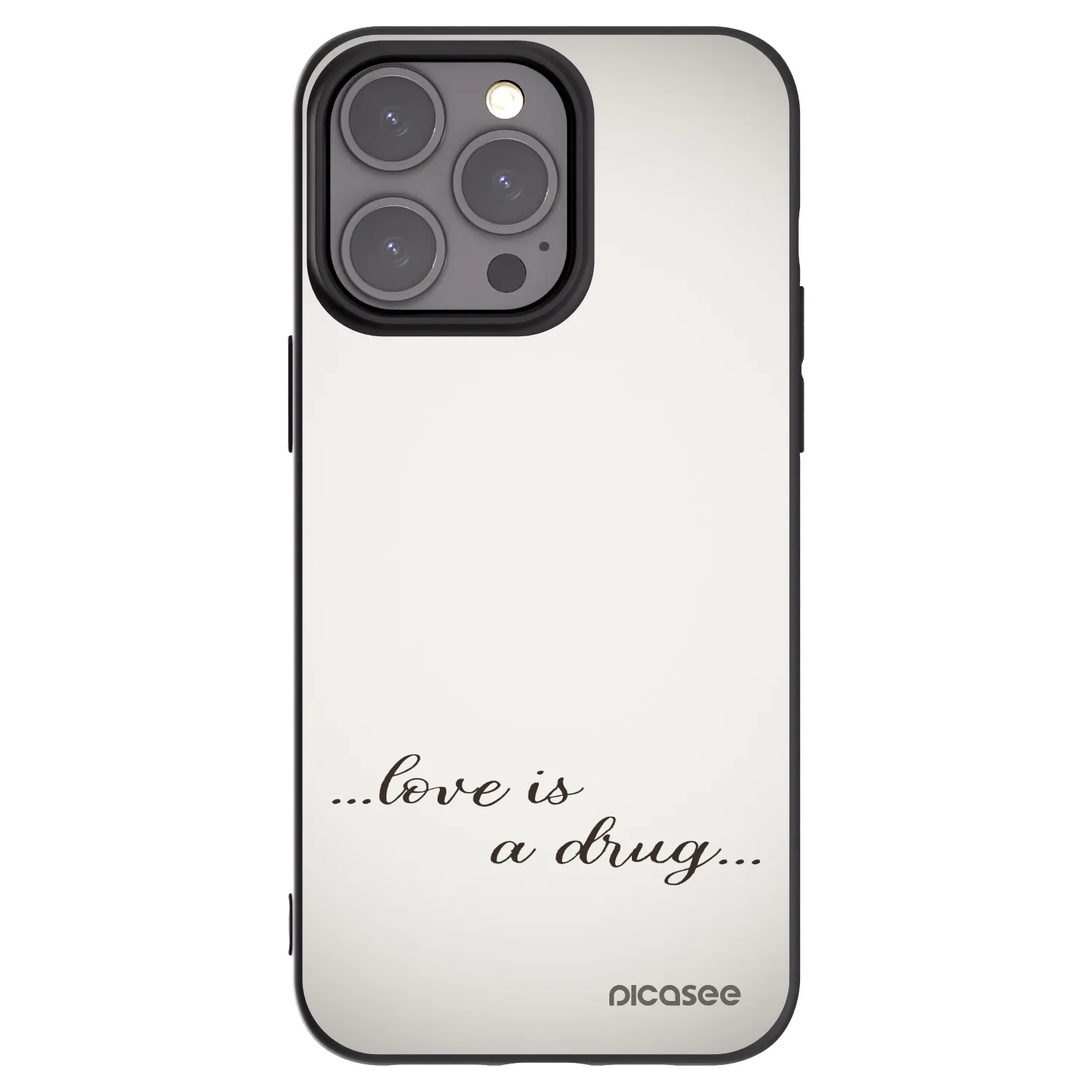 Picasee crna silikonska maskica za Apple iPhone 15 Pro Max - Love is a drug