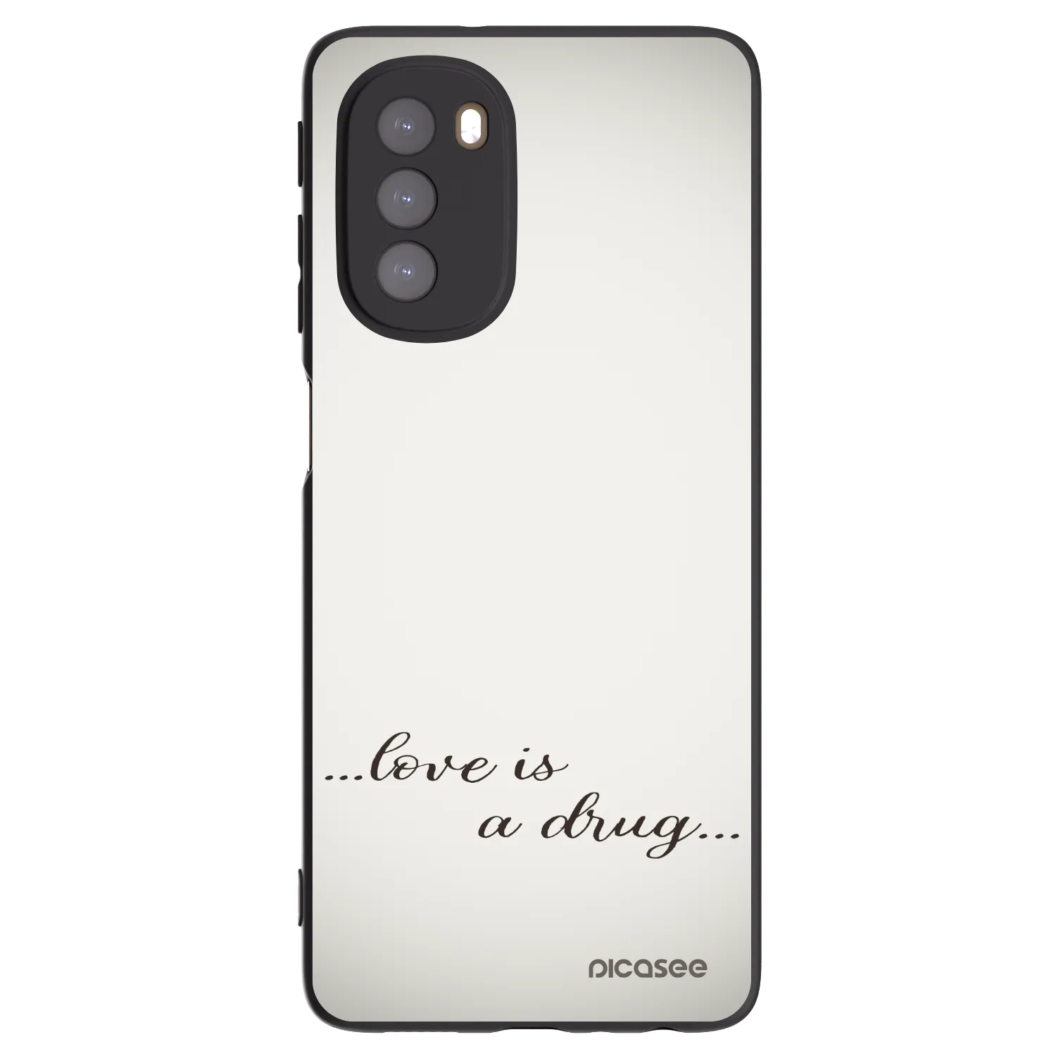 Picasee crna silikonska maskica za Motorola Moto G51 - Love is a drug
