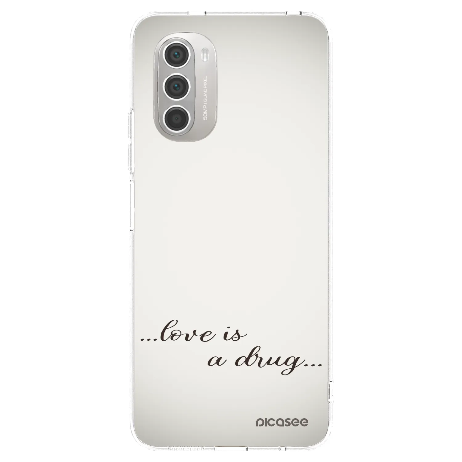 Picasee silikonska prozirna maskica za Motorola Moto G51 - Love is a drug