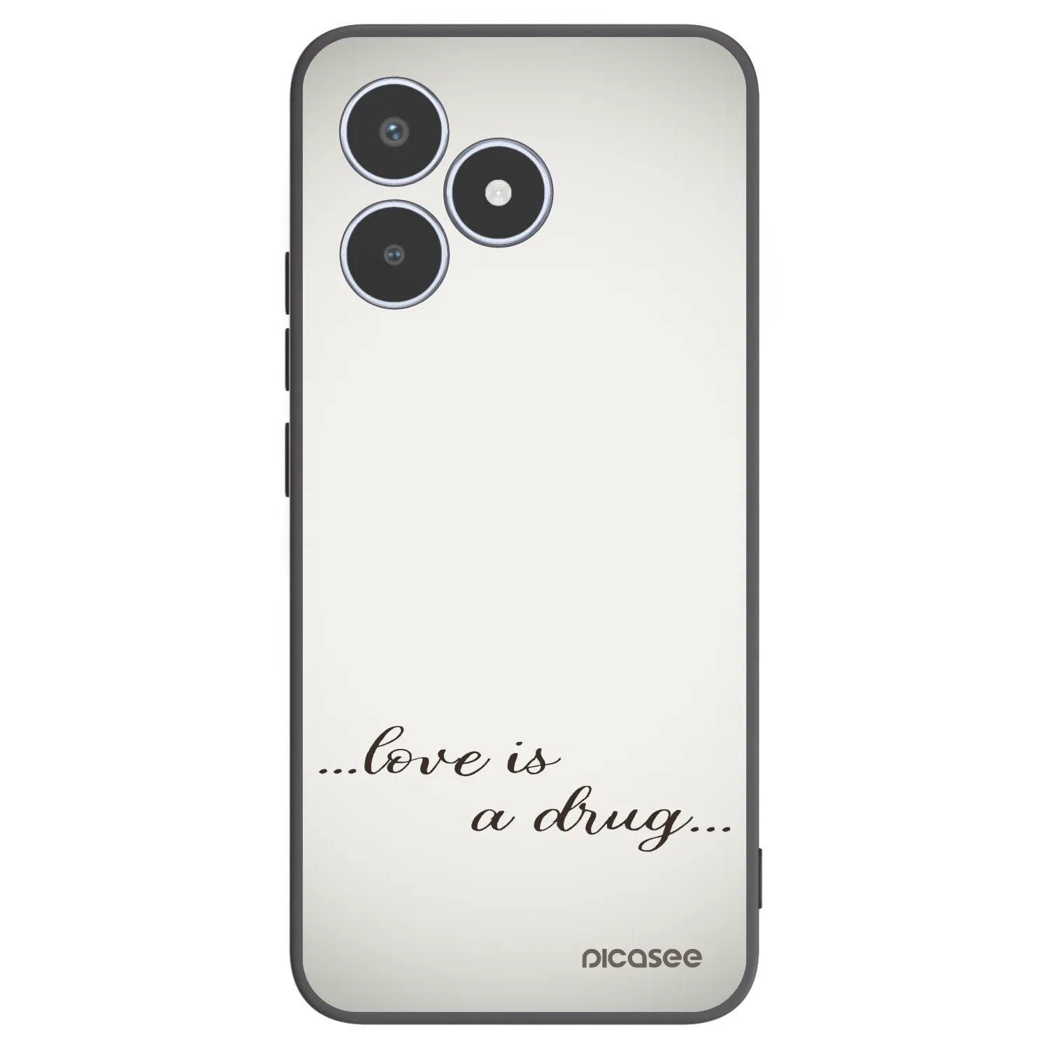 Picasee crna silikonska maskica za Realme C53 - Love is a drug