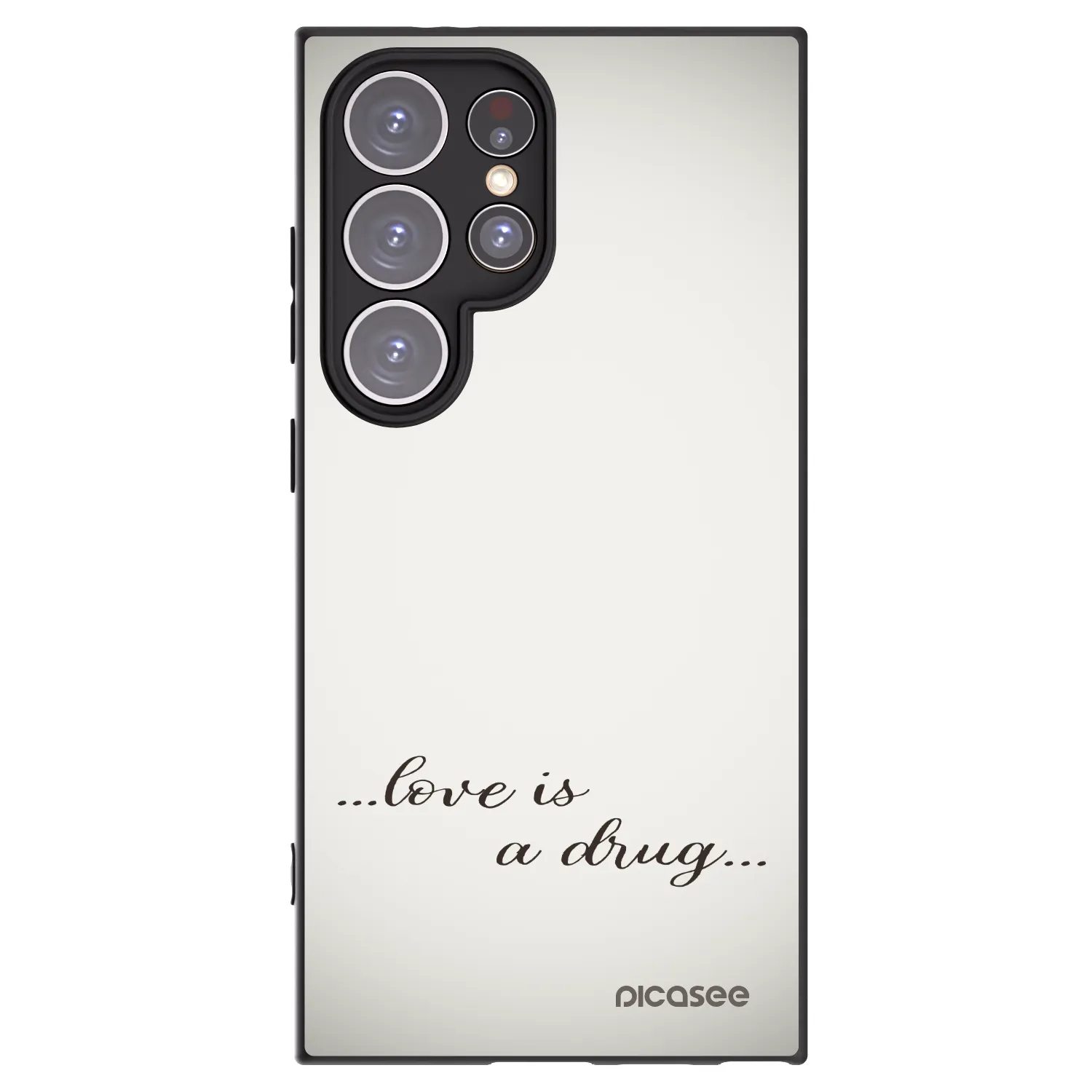 Picasee crna silikonska maskica za Samsung Galaxy S24 Ultra S928B 5G - Love is a drug