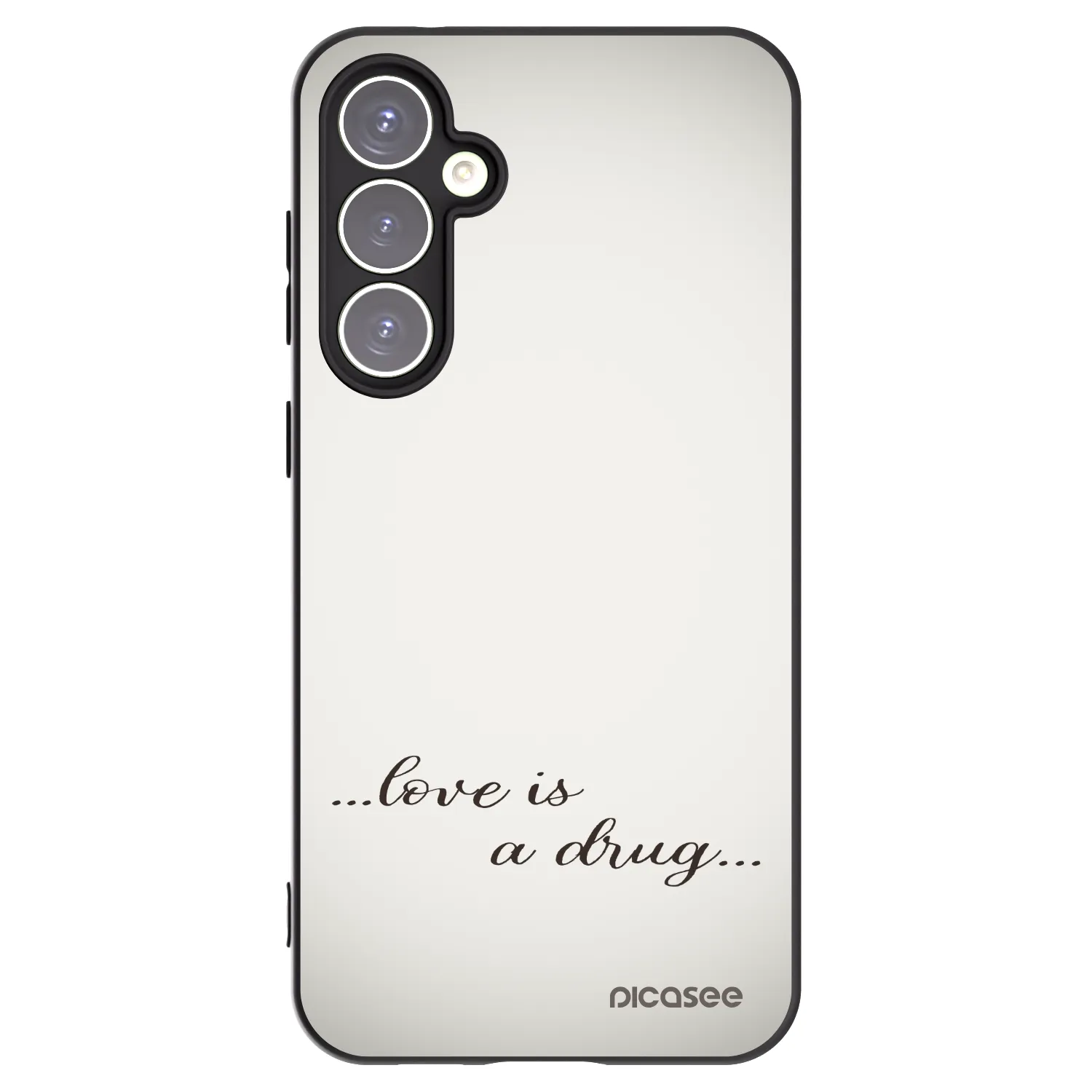 Picasee crna silikonska maskica za Samsung Galaxy S23 FE S711B - Love is a drug