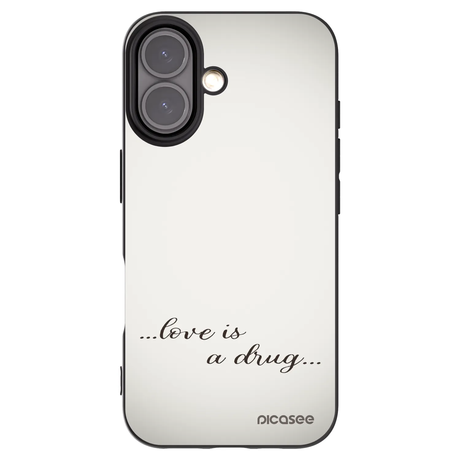 Picasee crna silikonska maskica za Apple iPhone 16 - Love is a drug