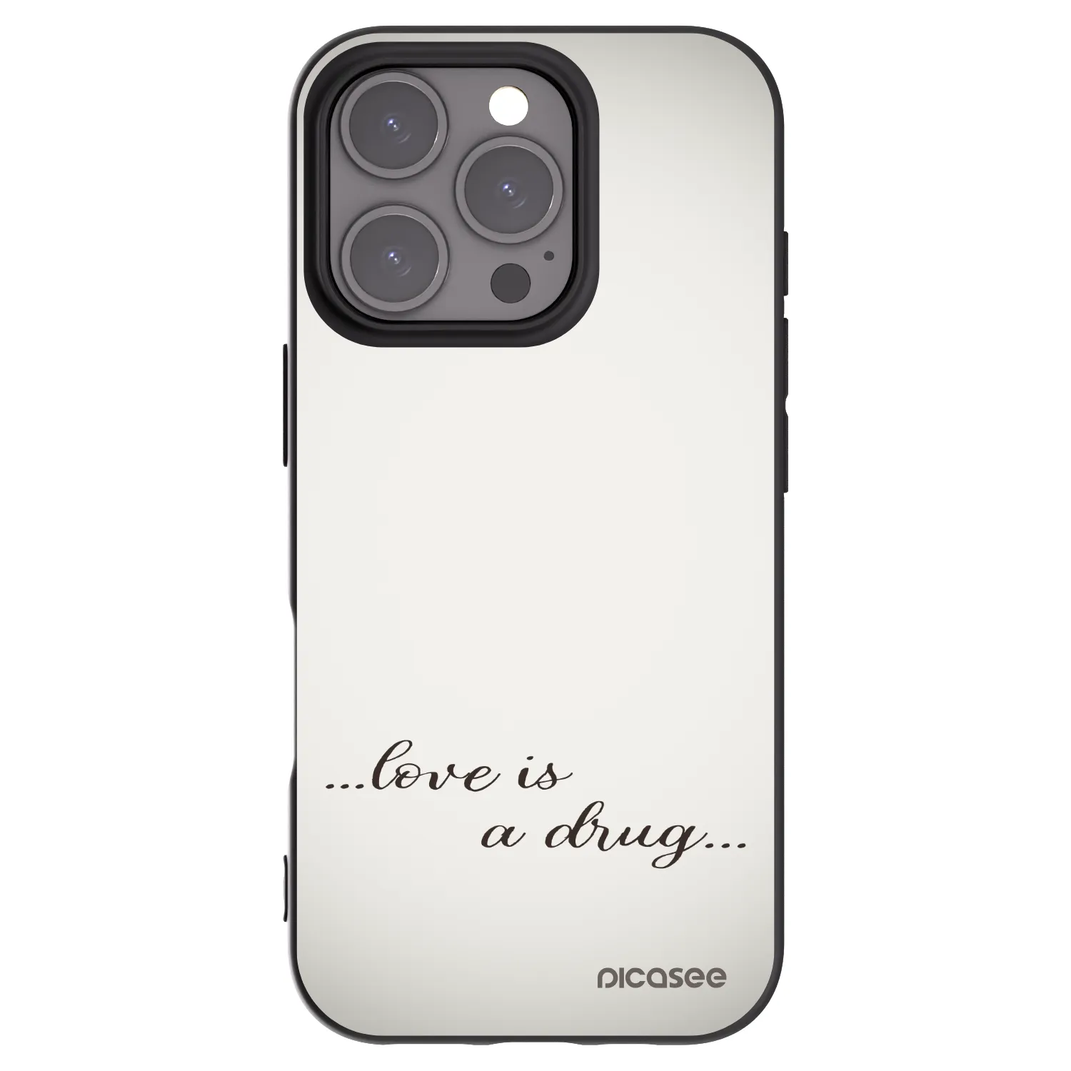 Picasee crna silikonska maskica za Apple iPhone 16 Pro - Love is a drug