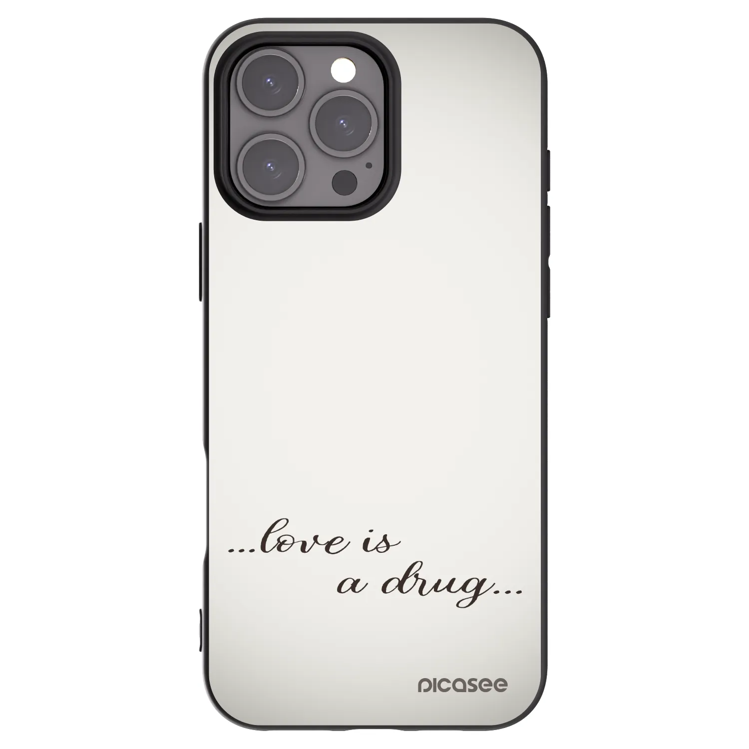 Picasee crna silikonska maskica za Apple iPhone 16 Pro Max - Love is a drug