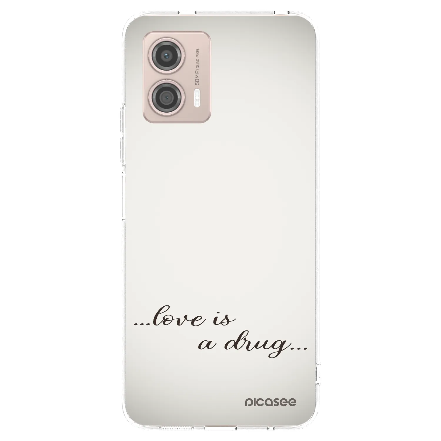 Picasee silikonska prozirna maskica za Motorola Moto G53 5G - Love is a drug