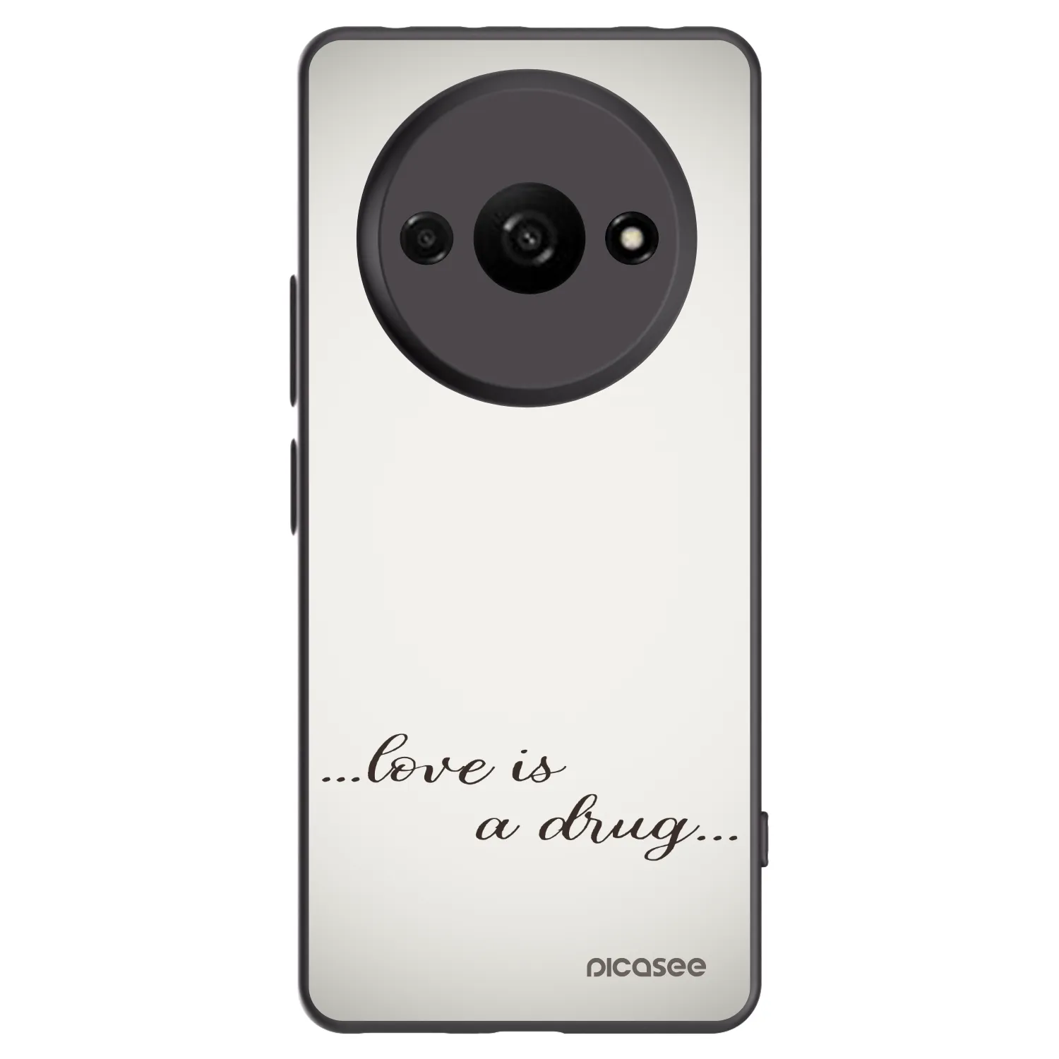 Picasee crna silikonska maskica za Xiaomi Redmi A3 - Love is a drug