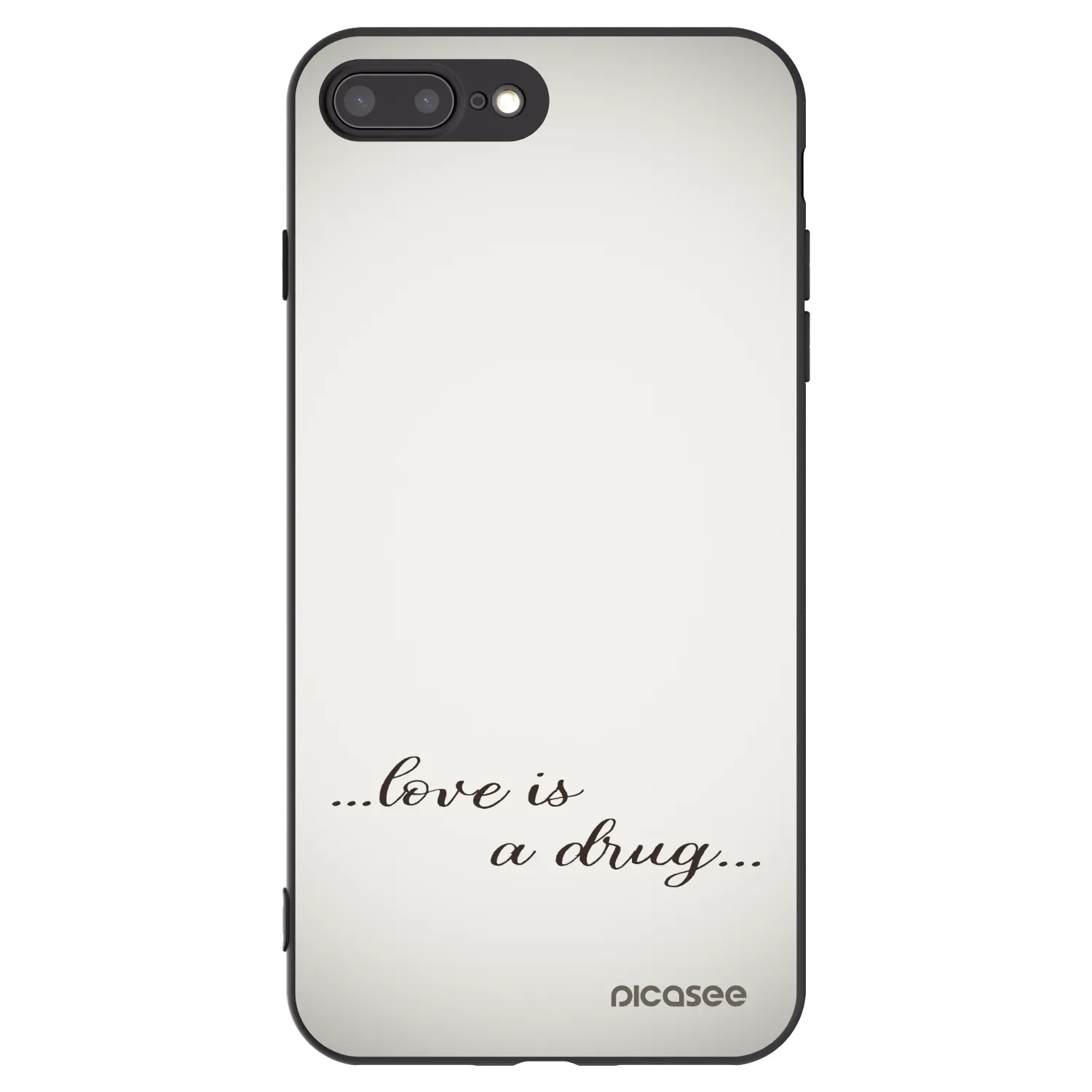 Picasee crna silikonska maskica za Apple iPhone 8 Plus - Love is a drug