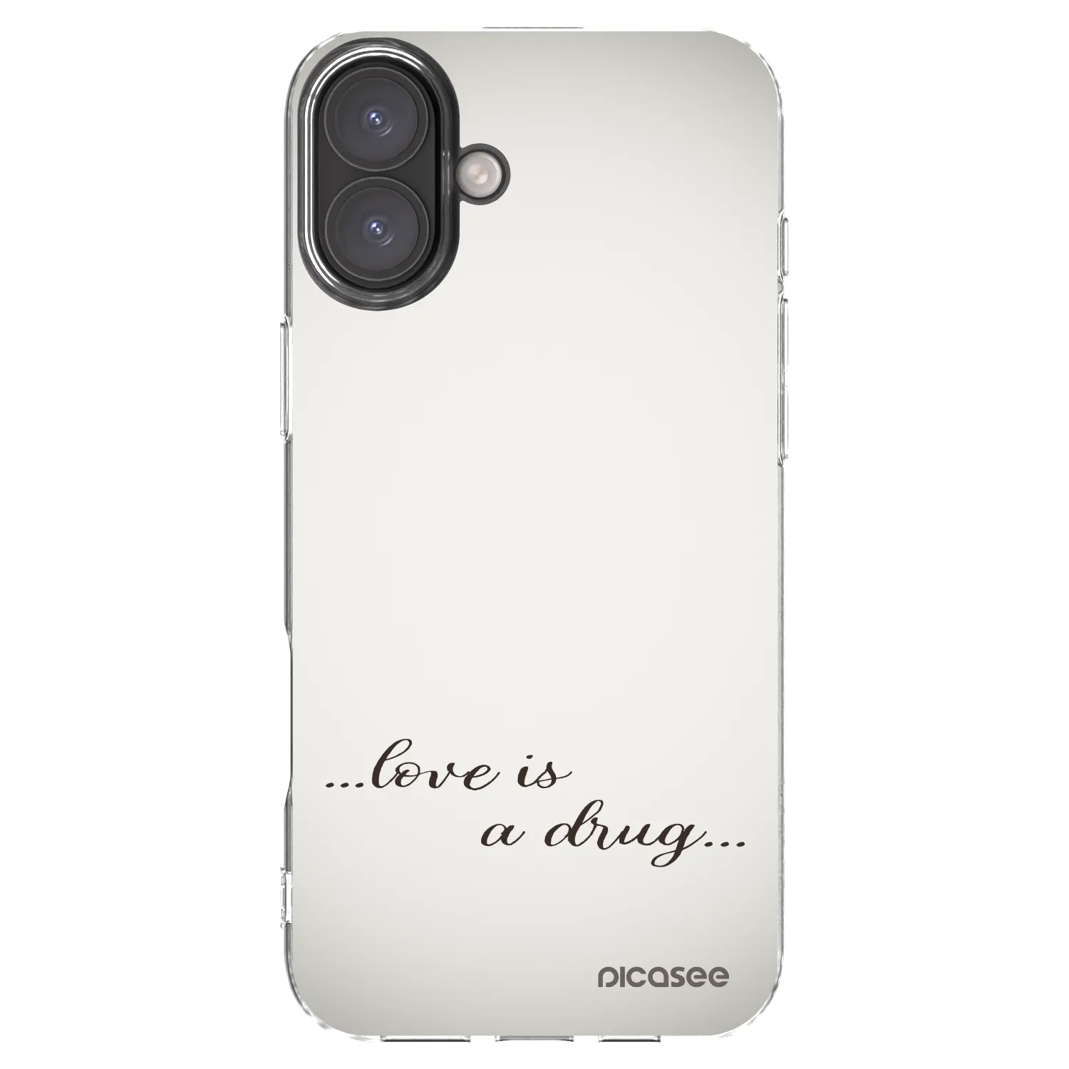 Picasee silikonska prozirna maskica za Apple iPhone 16 Plus - Love is a drug