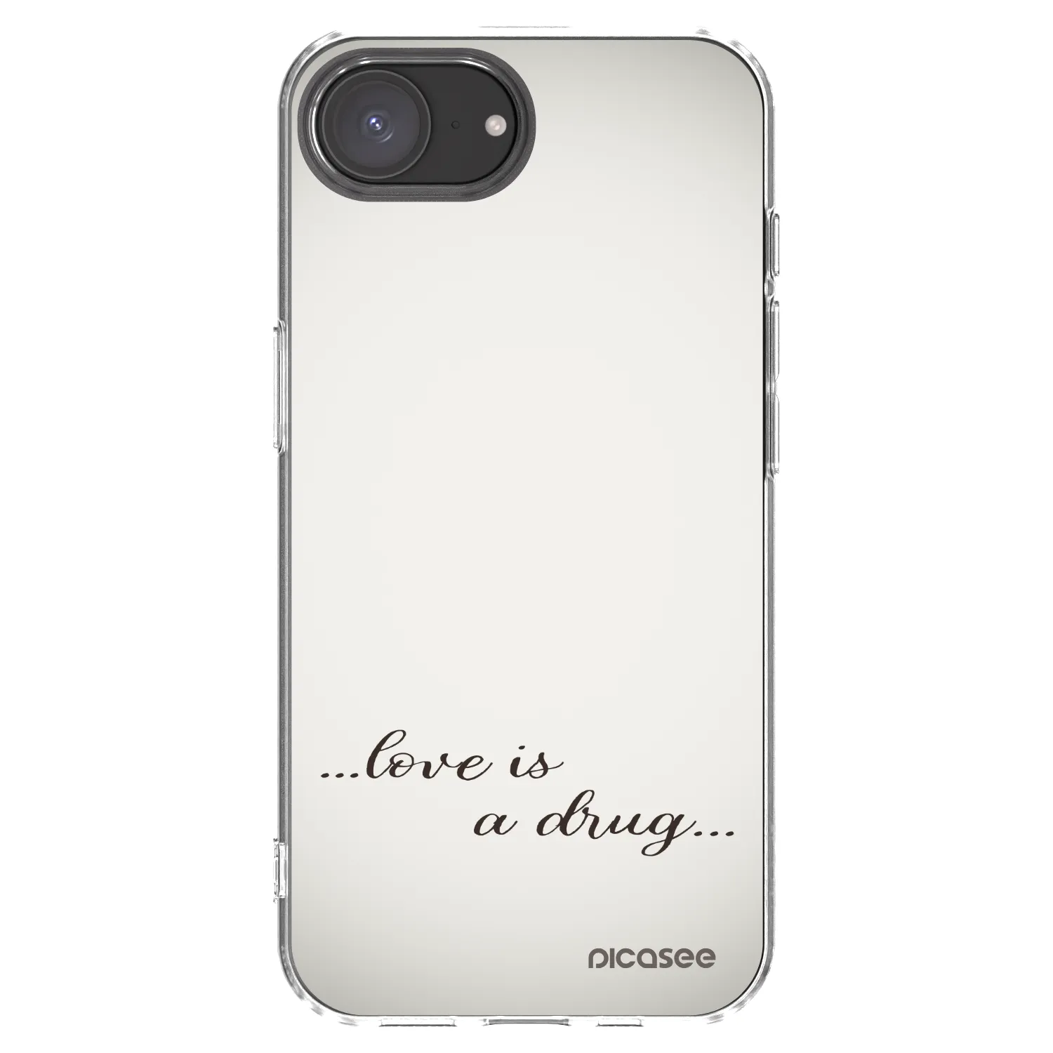 Picasee silikonska prozirna maskica za Apple iPhone 16e - Love is a drug