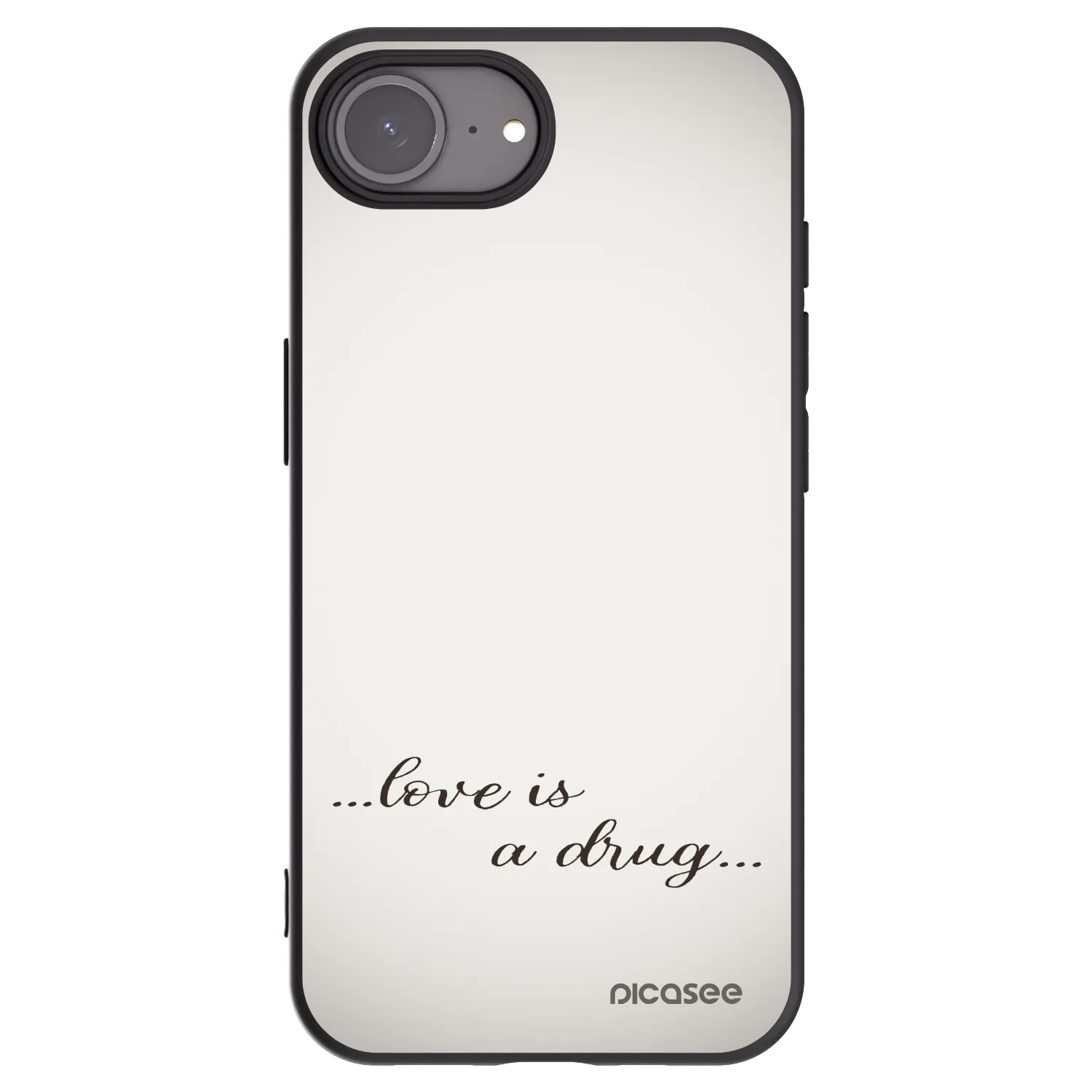 Picasee crna silikonska maskica za Apple iPhone 16e - Love is a drug