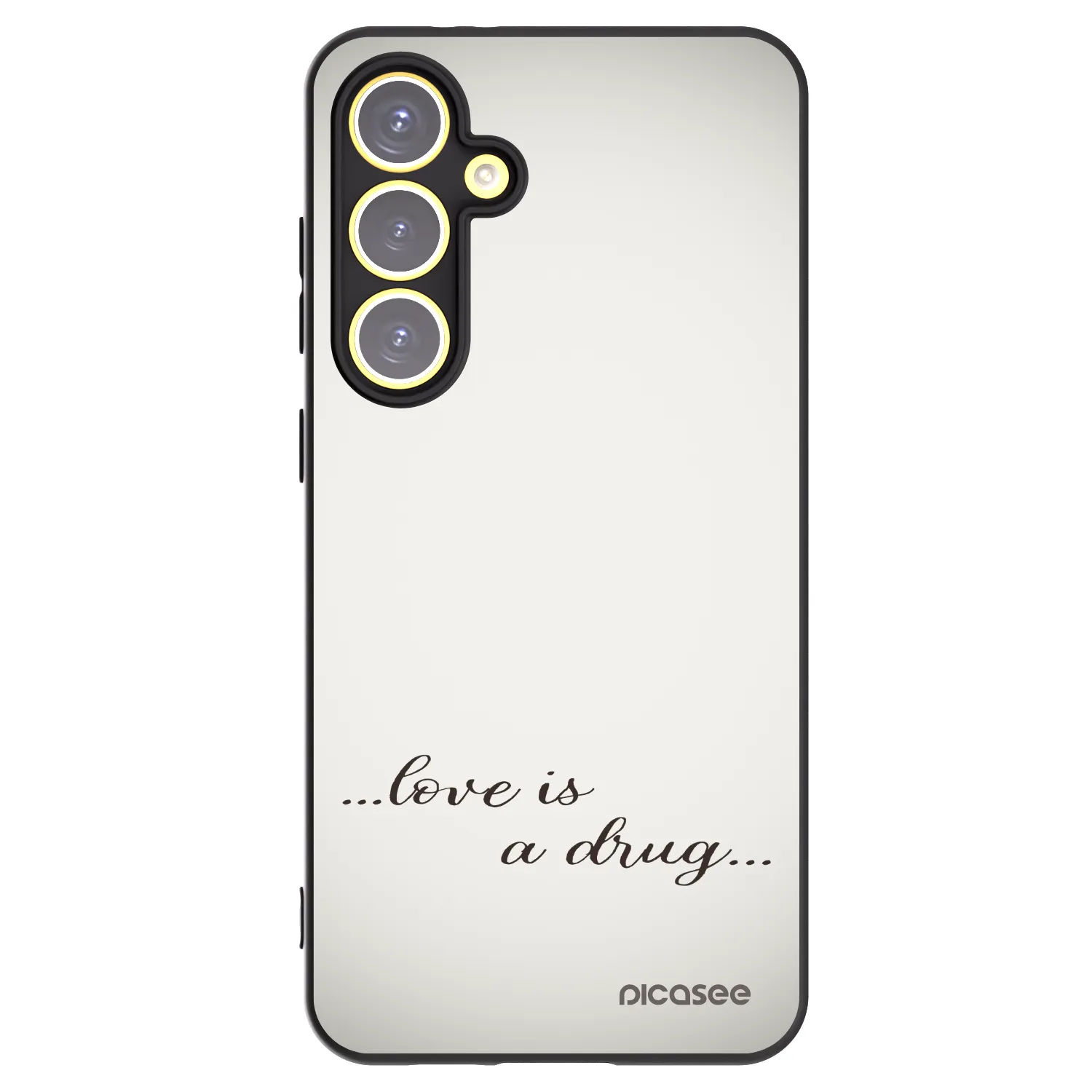 Picasee crna silikonska maskica za Samsung Galaxy S24 FE S721B - Love is a drug