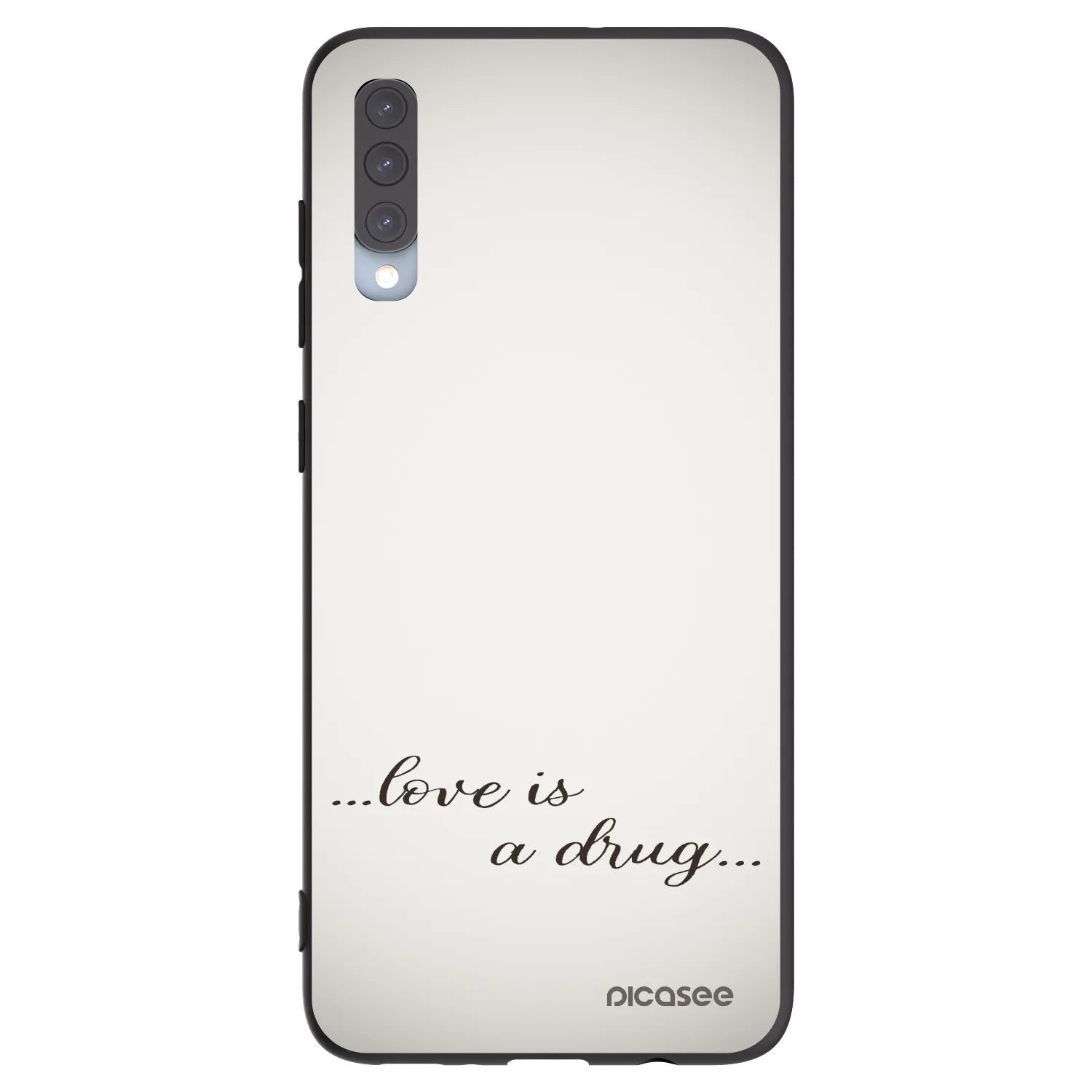 Picasee crna silikonska maskica za Samsung Galaxy A70 A705F - Love is a drug