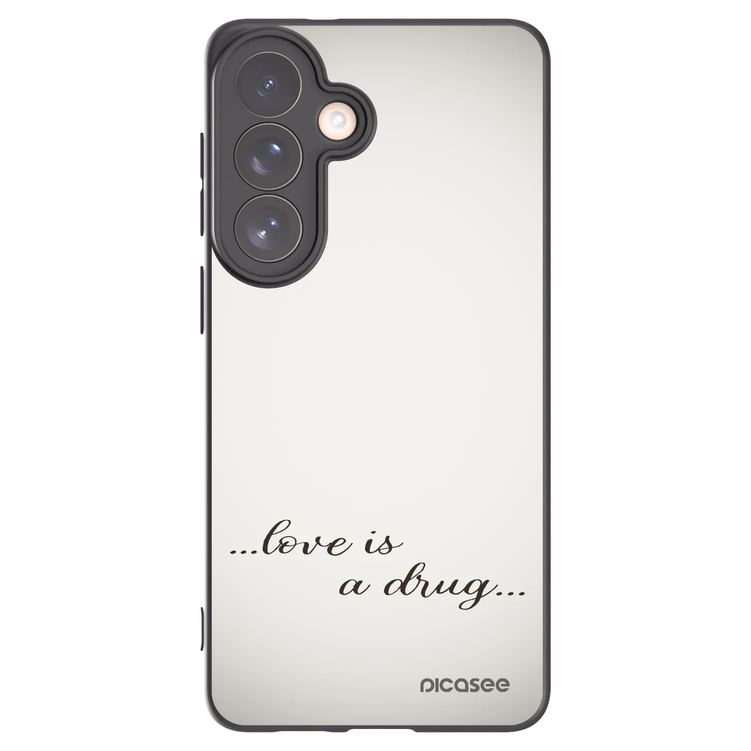 Picasee crna silikonska maskica za Samsung Galaxy S26+ - Love is a drug