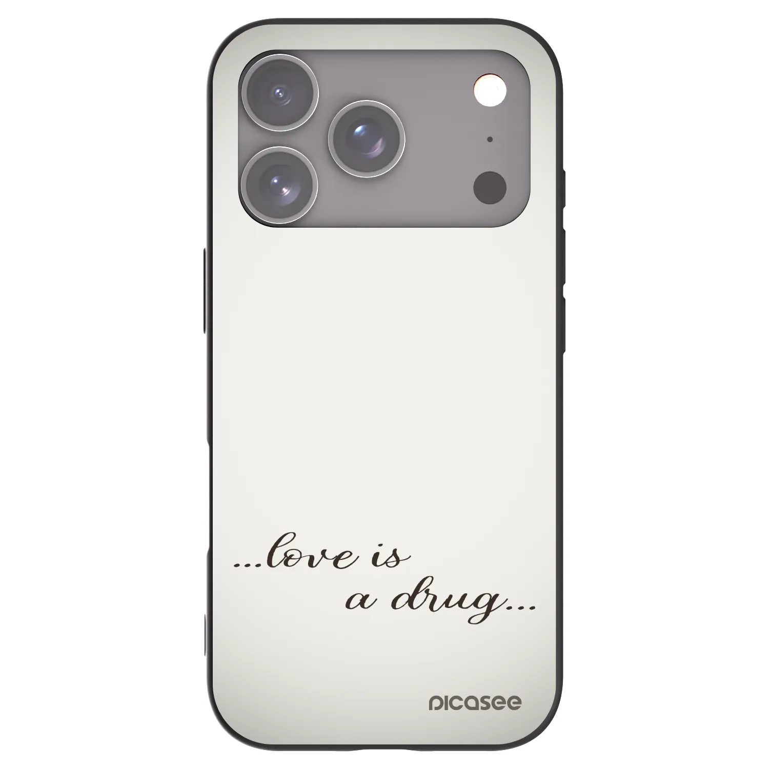 Picasee crna silikonska maskica za Apple iPhone 18 Pro - Love is a drug