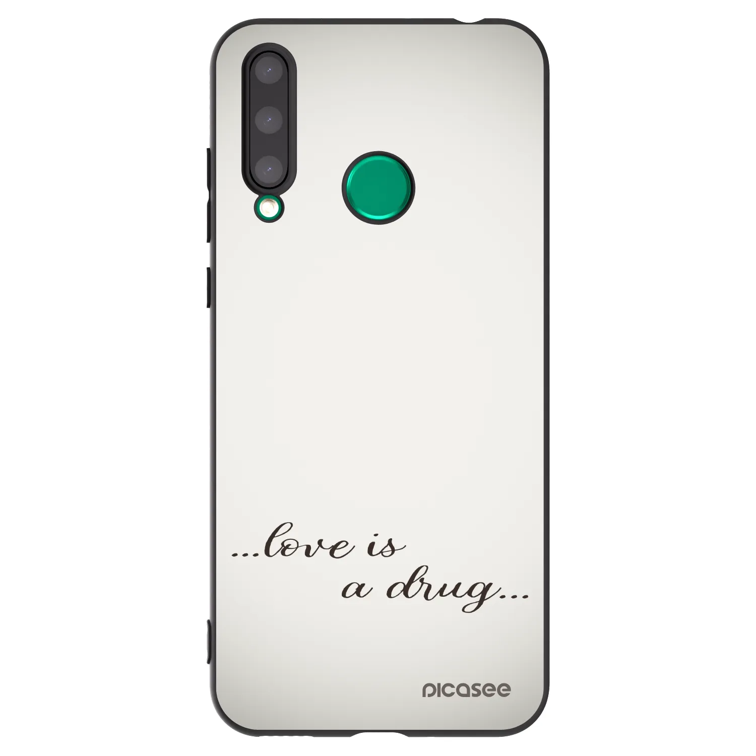 Picasee crna silikonska maskica za Honor 20 Lite - Love is a drug