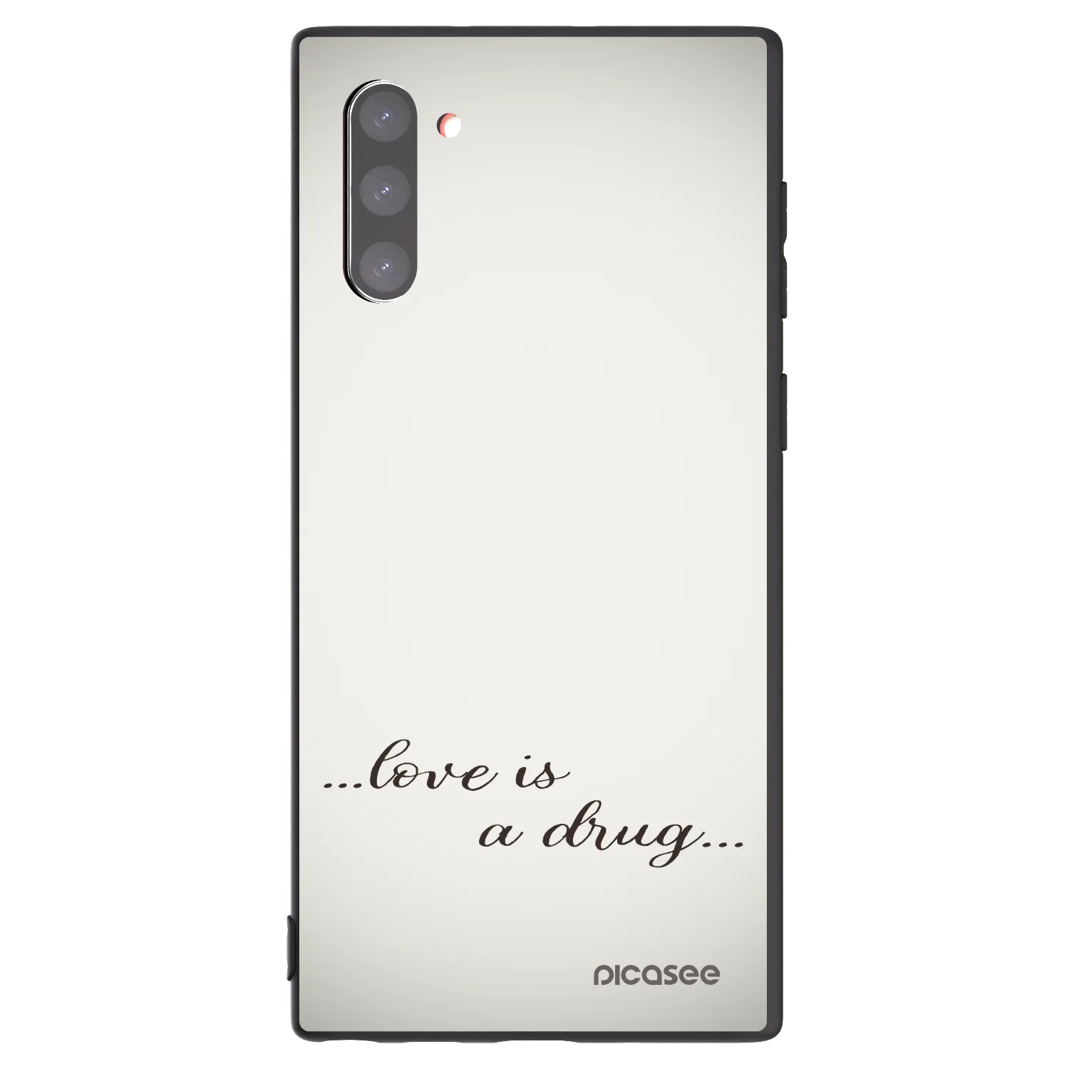 Picasee crna silikonska maskica za Samsung Galaxy Note 10 N970F - Love is a drug
