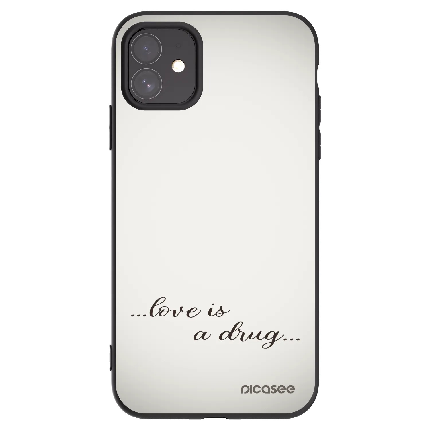 Picasee crna silikonska maskica za Apple iPhone 11 - Love is a drug