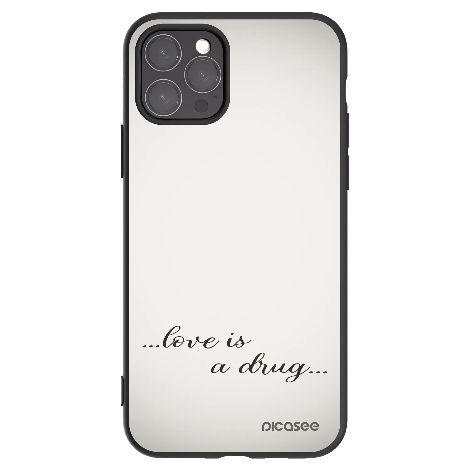 Picasee crna silikonska maskica za Apple iPhone 11 Pro - Love is a drug