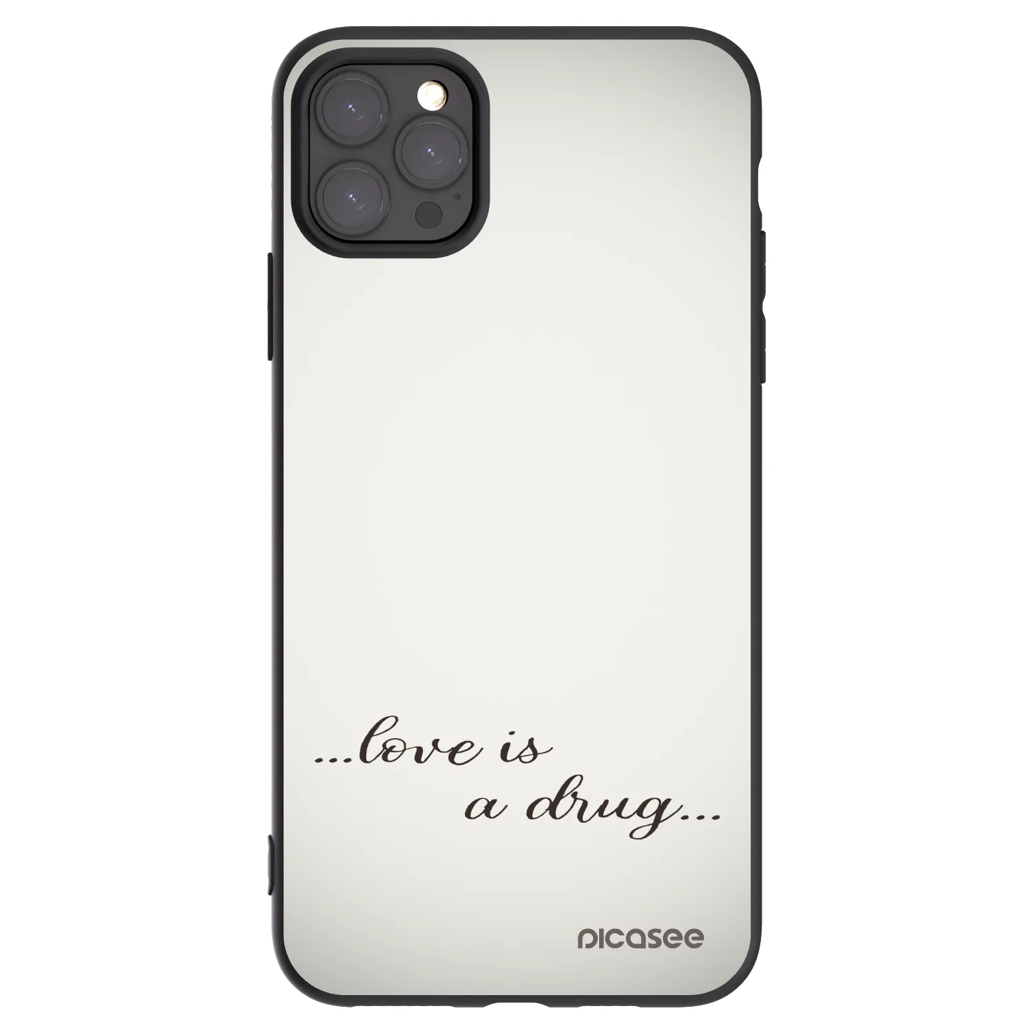 Picasee crna silikonska maskica za Apple iPhone 11 Pro Max - Love is a drug