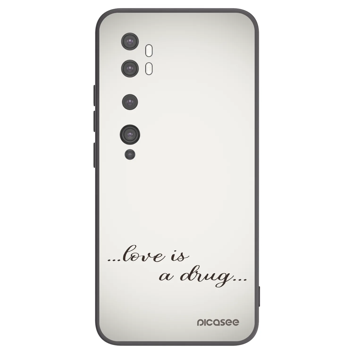 Picasee crna silikonska maskica za Xiaomi Mi Note 10 (Pro) - Love is a drug