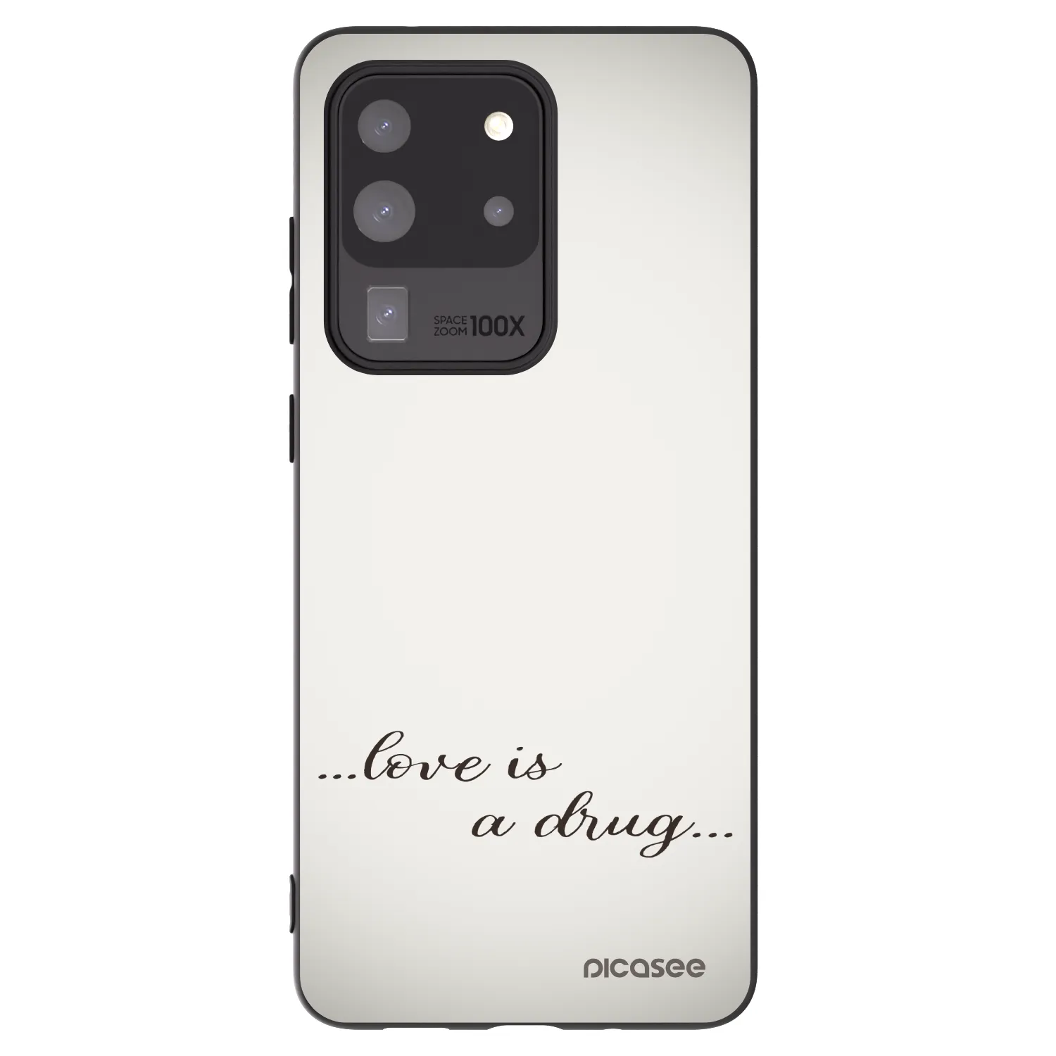 Picasee crna silikonska maskica za Samsung Galaxy S20 Ultra 5G G988F - Love is a drug