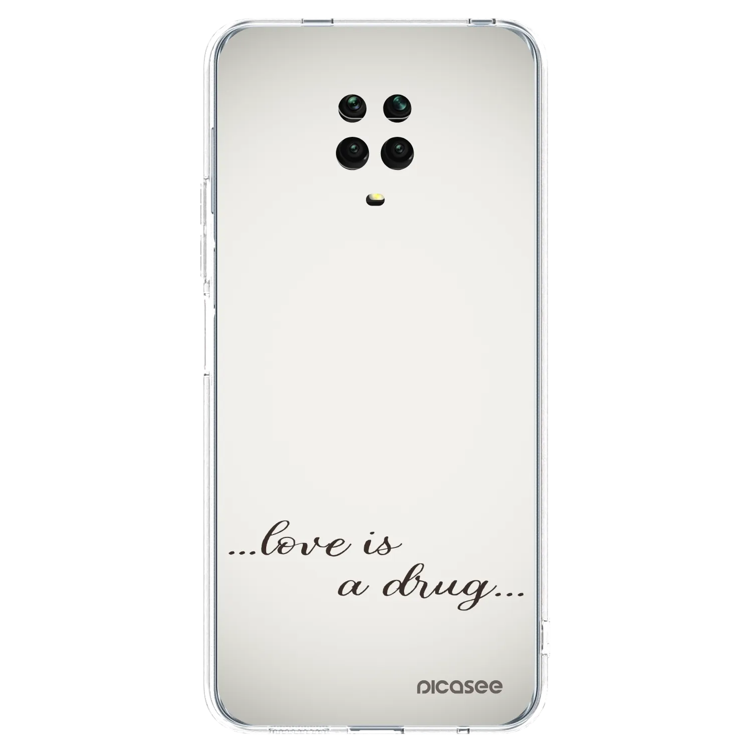 Picasee silikonska prozirna maskica za Xiaomi Redmi Note 9 Pro - Love is a drug