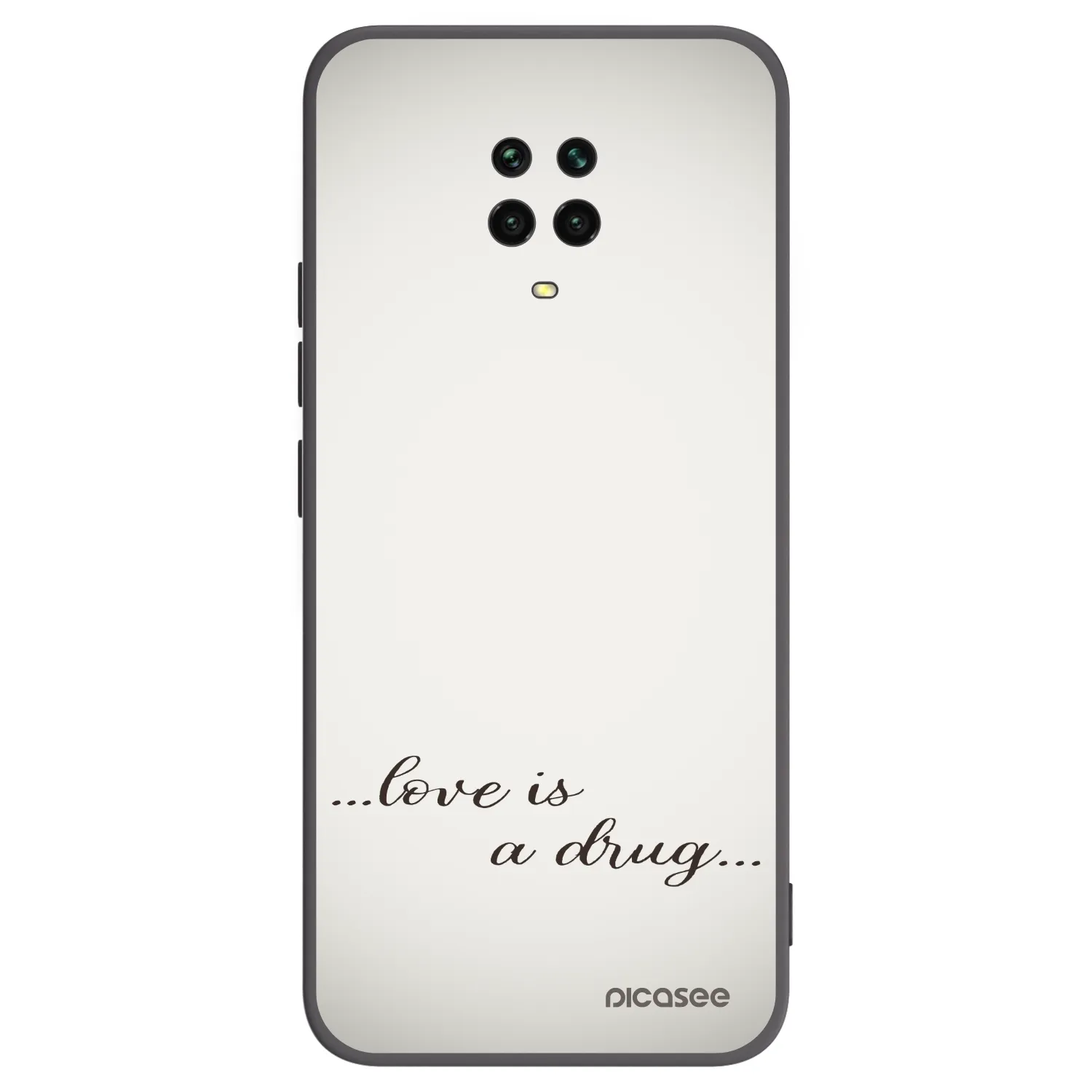 Picasee crna silikonska maskica za Xiaomi Redmi Note 9 Pro - Love is a drug