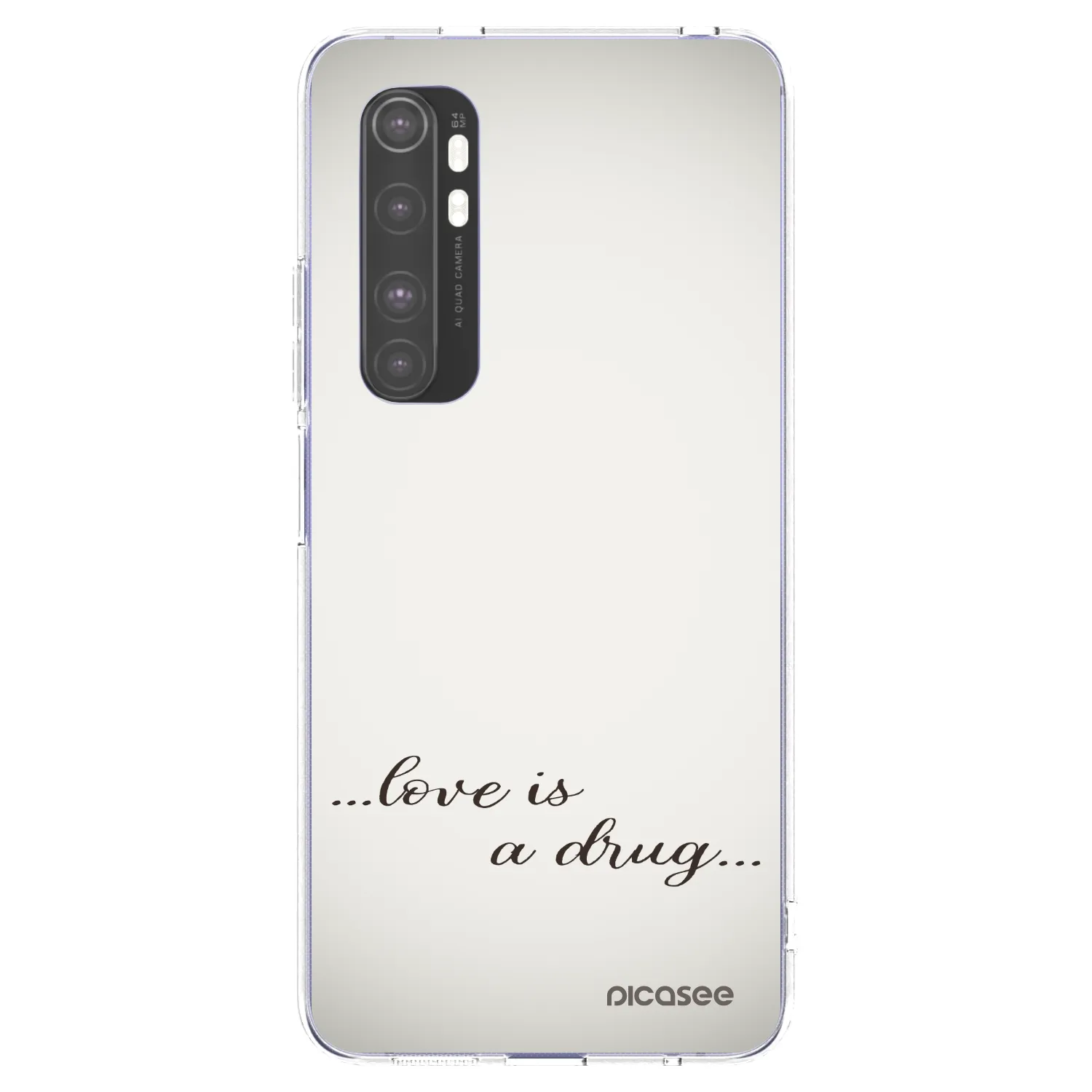 Picasee silikonska prozirna maskica za Xiaomi Mi Note 10 Lite - Love is a drug