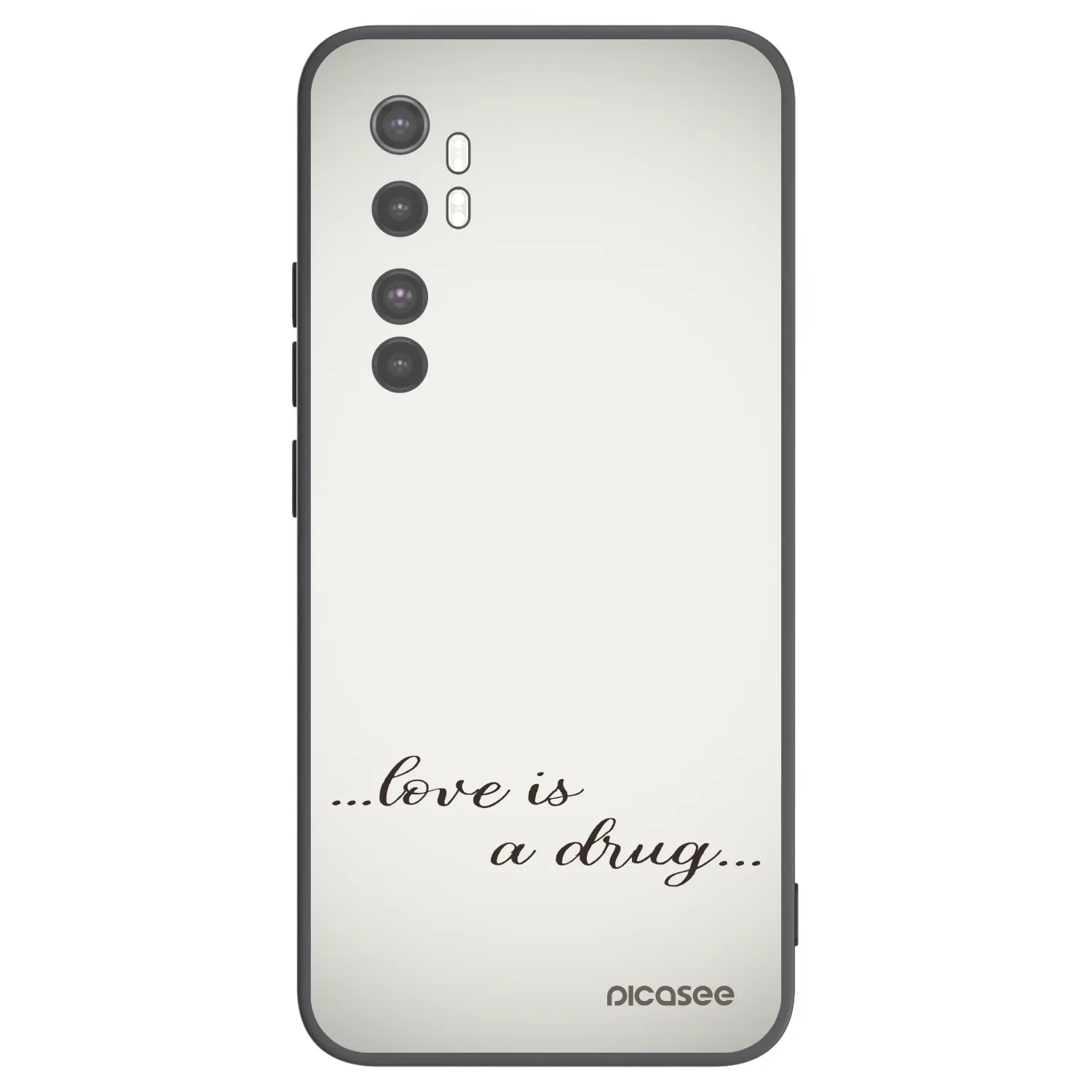 Picasee crna silikonska maskica za Xiaomi Mi Note 10 Lite - Love is a drug