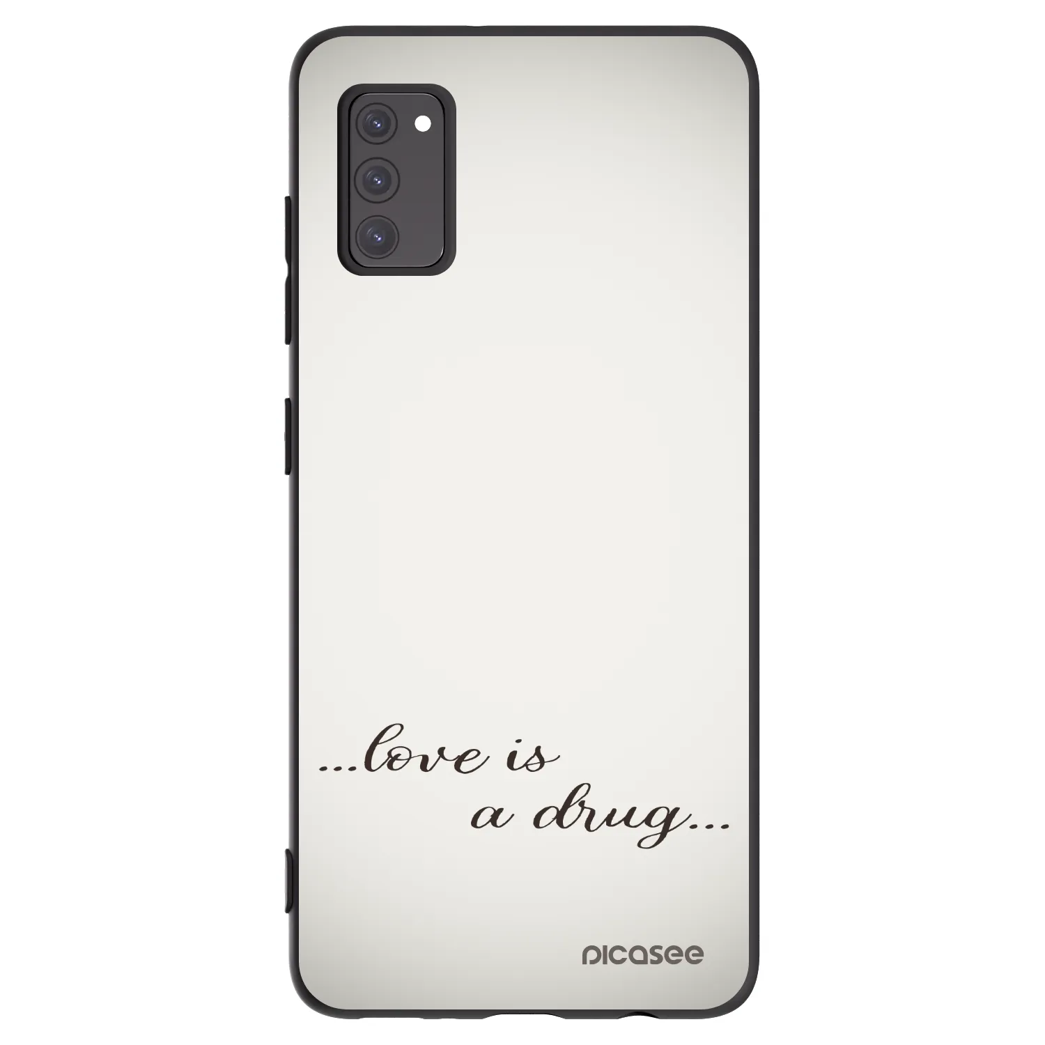 Picasee crna silikonska maskica za Samsung Galaxy A41 A415F - Love is a drug