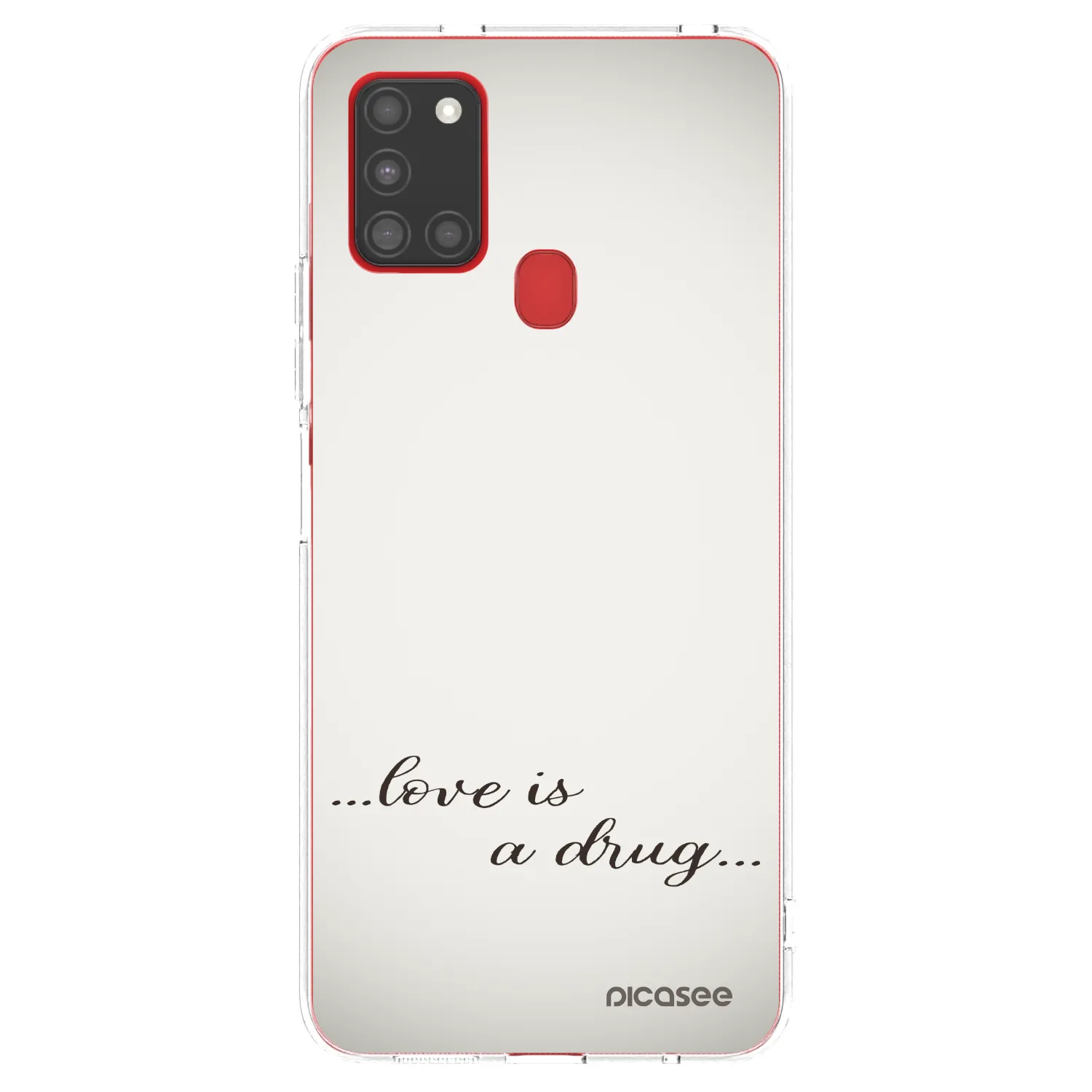 Picasee silikonska prozirna maskica za Samsung Galaxy A21s - Love is a drug