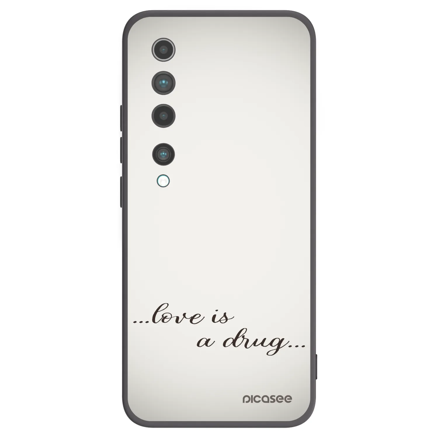 Picasee crna silikonska maskica za Xiaomi Mi 10 - Love is a drug