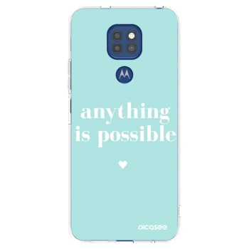 Picasee silikonska prozirna maskica za Motorola Moto G9 Play - Anything is possible