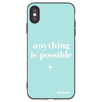 Picasee crna silikonska maskica za Apple iPhone XS Max - Anything is possible
