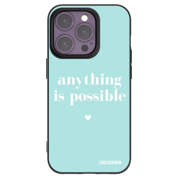 Picasee crna silikonska maskica za Apple iPhone 14 Pro - Anything is possible