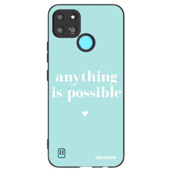 Picasee crna silikonska maskica za Realme C21Y - Anything is possible