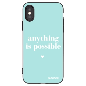 Picasee crna silikonska maskica za Apple iPhone X/XS - Anything is possible