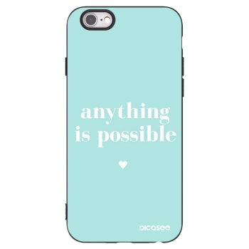Picasee crna silikonska maskica za Apple iPhone 6/6S - Anything is possible
