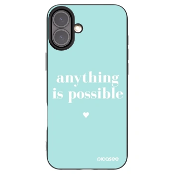 Picasee crna silikonska maskica za Apple iPhone 16 Plus - Anything is possible