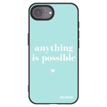 Picasee crna silikonska maskica za Apple iPhone 16e - Anything is possible