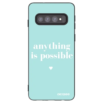Picasee crna silikonska maskica za Samsung Galaxy S10 G973 - Anything is possible
