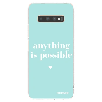 Picasee silikonska prozirna maskica za Samsung Galaxy S10 Plus G975 - Anything is possible