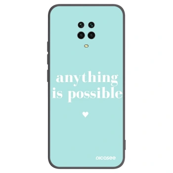 Picasee crna silikonska maskica za Xiaomi Redmi Note 9 Pro - Anything is possible